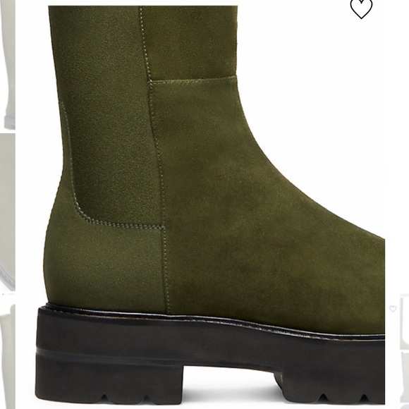 NWT/NIB Stuart Weitzman 5050 ULTRALIFT PLATFORM BOOT in Hunter Green Suede - Picture 2 of 10